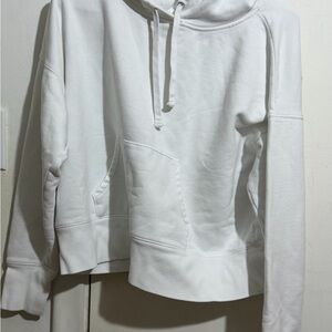 GAP Women's White Pullover Hoodie with Kangaroo Pocket